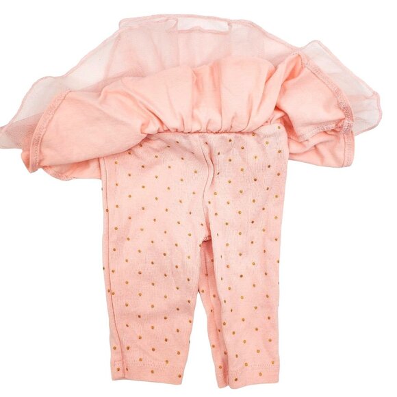 New 3M Carters Baby Girl's Happy Gold Bodysuit Outfit Tutu Polka-dot Pants Set - Picture 6 of 7